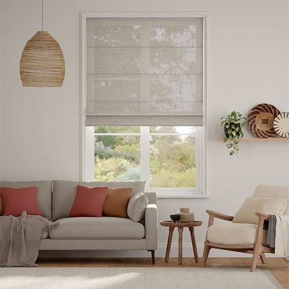 Lumiere Unlined Laurel Linen Roman Blind