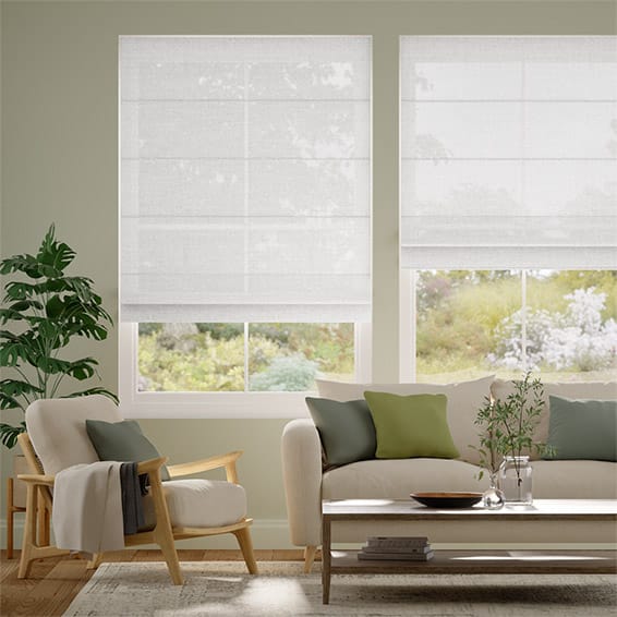 Lumiere Unlined Laurel White Roman Blind