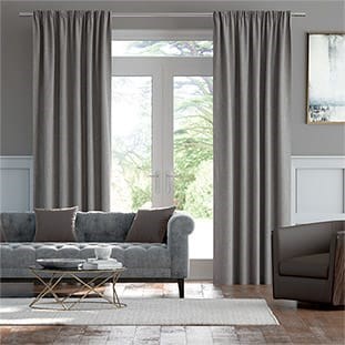 Luxe Chenille Silver Curtains thumbnail image