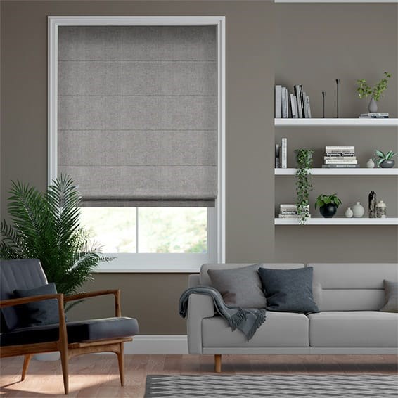 Luxe Chenille Silver Roman Blind