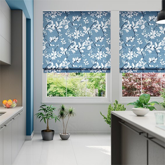 Madelyn Linen Bluebird Roman Blind