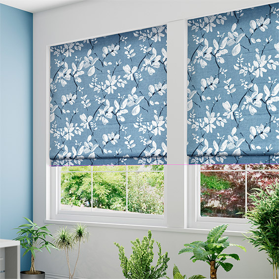 Madelyn Linen Bluebird Roman Blind | Blinds Online™