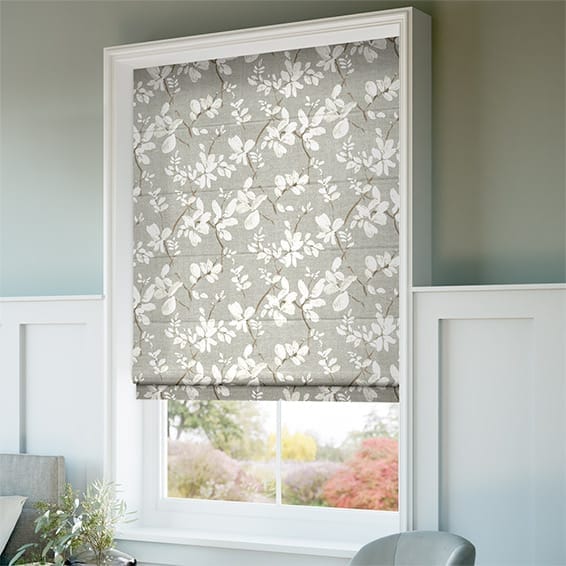 Madelyn Linen Natural Grey Roman Blind | Blinds Online™