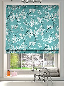 Madelyn Linen Tropical Blue Roman Blind thumbnail image