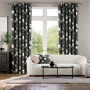 Magnolia Trail Charcoal & Natural Curtains thumbnail image