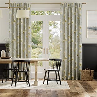 Magnolia Trail Faux Silk Gold Curtains thumbnail image