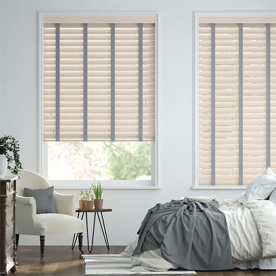 Metropolitan Almond & Lazulite Wooden Blind - 63mm Slat