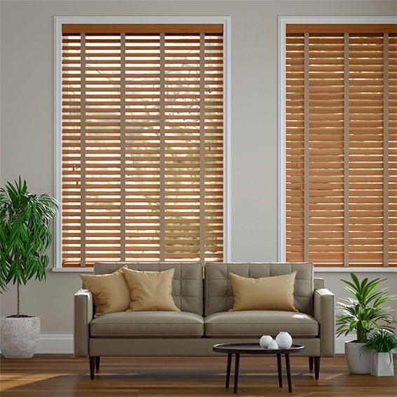 Metropolitan Honeyed Oak & Stone Wooden Blind - 50mm Slat