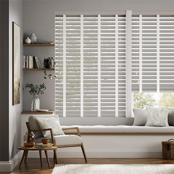 Metropolitan Thunder Grey & Chalk Wooden Blind - 63mm Slat