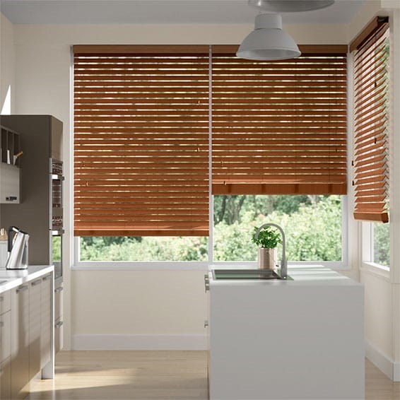 Metropolitan Warm Oak Wooden Blind - 50mm Slat