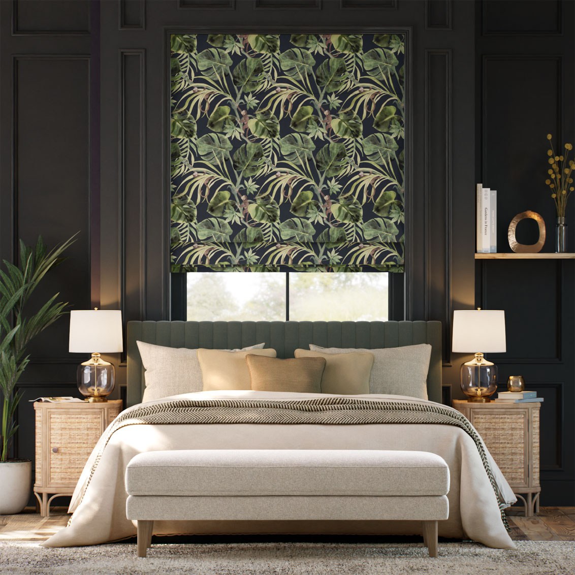Monkey Business Slate Roman Blind