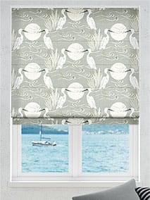 Moonlit Cranes Linen Smoke Roman Blind thumbnail image