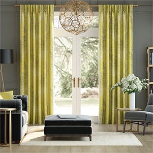 Moonlit Fern Faux Silk Citrus Curtains thumbnail image