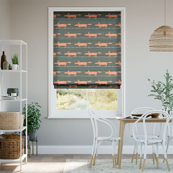 Mr Fox Charcoal Roman Blind