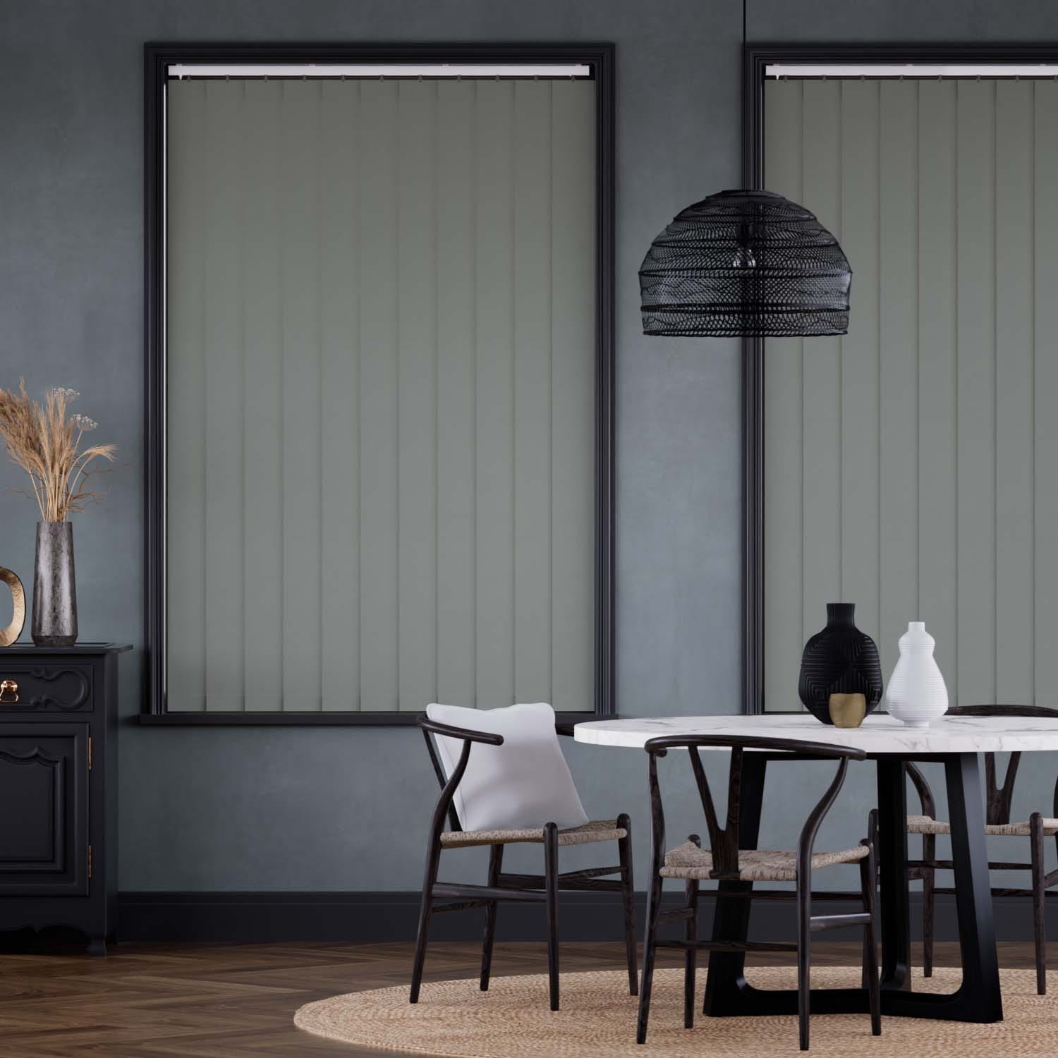 Obscura Blockout Smooth Grey Vertical Blind - 127mm Slat