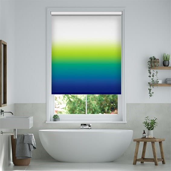 Ombre Navy Emerald  Roller Blind