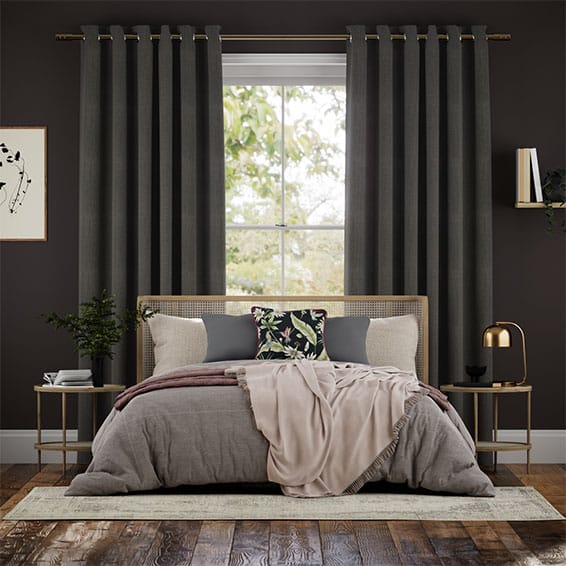 Paleo Linen Homespun Grey Curtains
