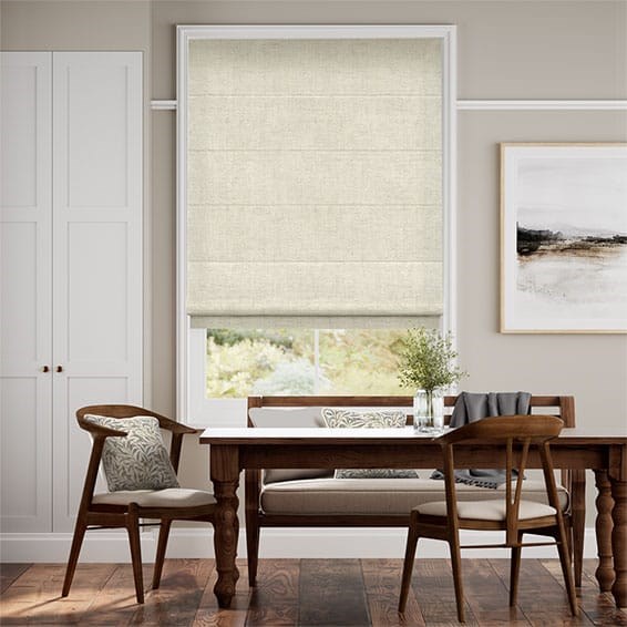 Electric Paleo Linen Vintage Cream Roman Blind