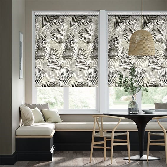 Palm Leaf Natural Grey Roller Blind