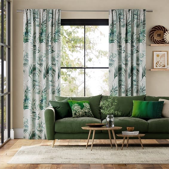 Palm Leaf Sage Green Curtains