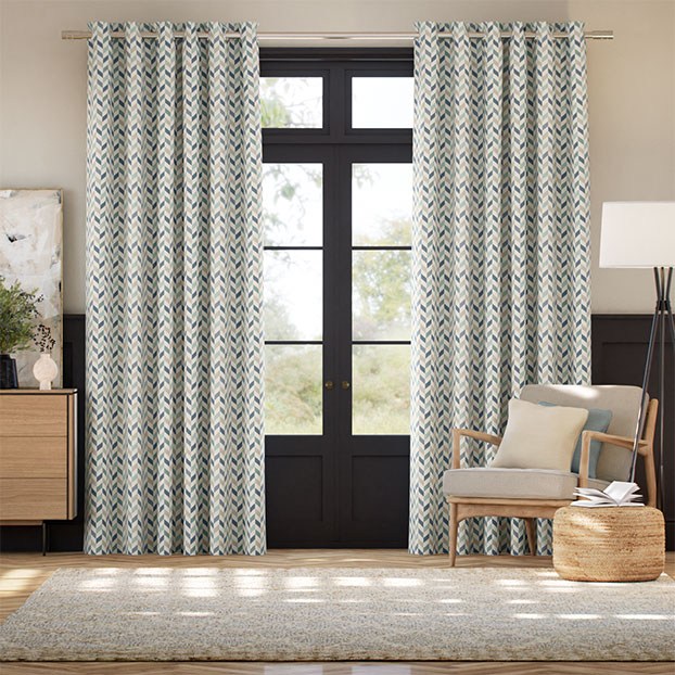 Phoenix Seafoam Natural Curtains thumbnail image