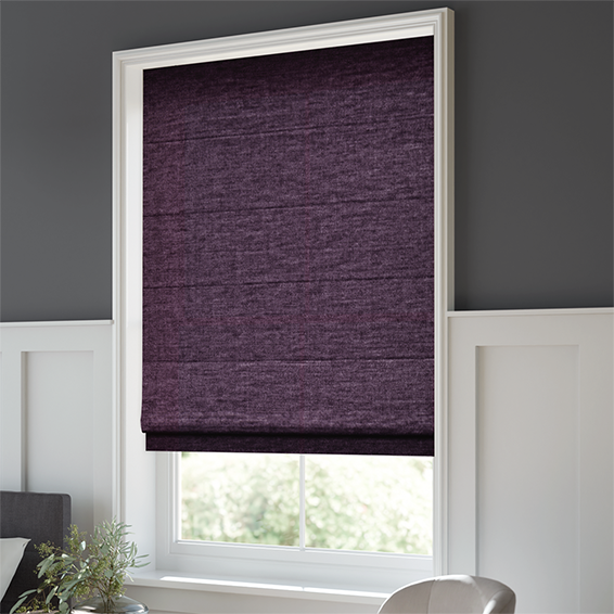 Plush Chenille Amethyst Roman Blind | Blinds Online™