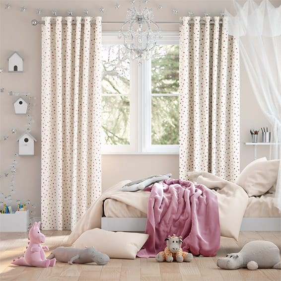 Polka Dot Pink Curtains