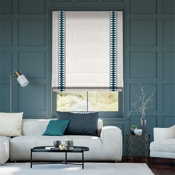 Quintessence Linen & Ascott Teal Roman Blind