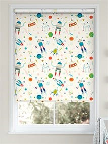 Robbie Robonaut Blockout Moon White Roller Blind thumbnail image