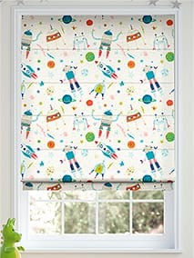 Robbie Robonaut Moon White Roman Blind thumbnail image