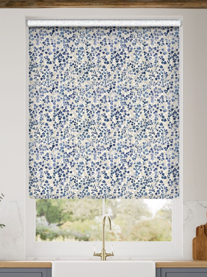 Rue Watercolour Blue Roller Blind thumbnail image