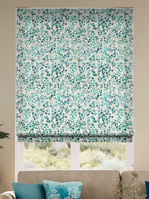 Rue Watercolour Teal Roman Blind thumbnail image