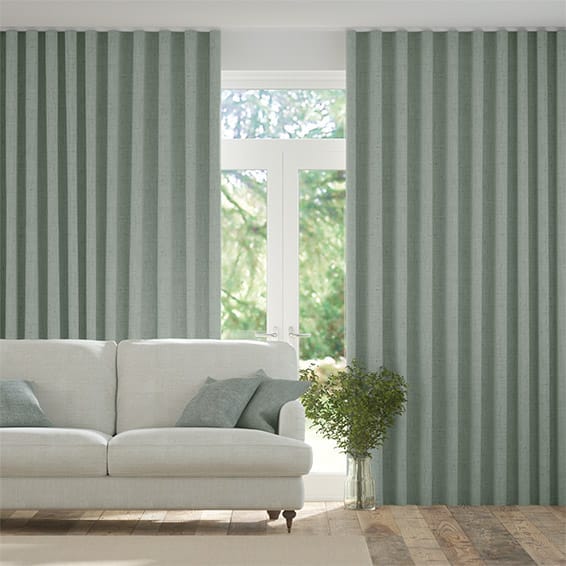S-Fold Serene Linen Matcha Curtains