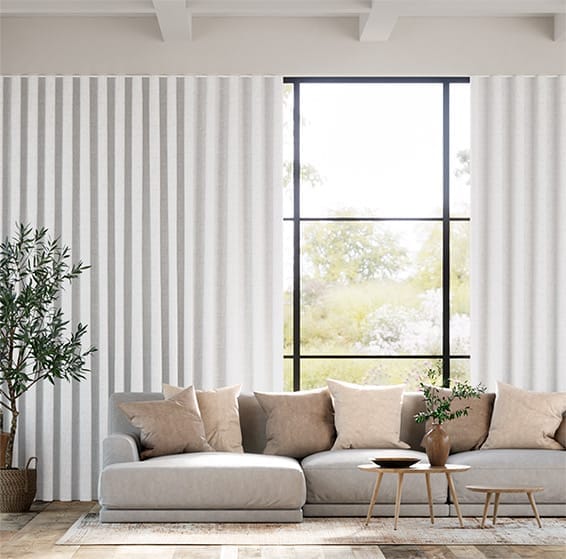 S-Fold Serene Linen White Curtains