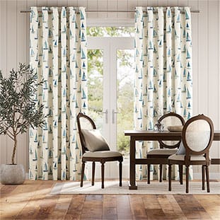 Sail Away Sky Blue Curtains thumbnail image