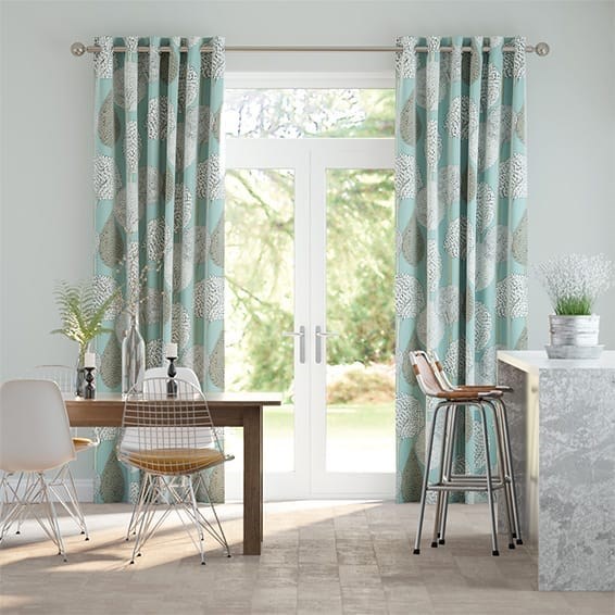 Silhouette Aqua Curtains