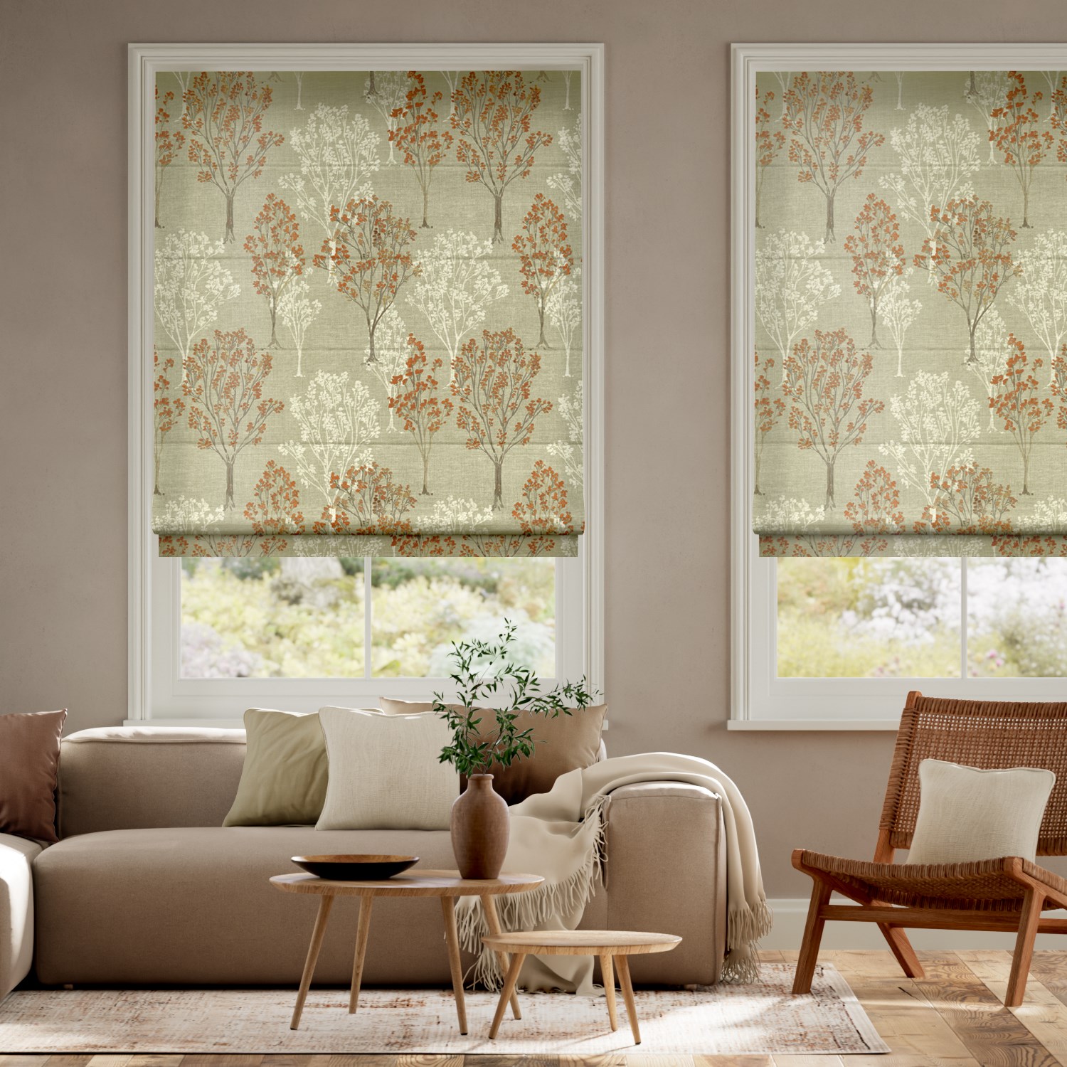 Slender Forest Velvet Autumn Roman Blind