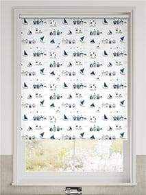 Splash Blockout Beach Hut Navy Roller Blind thumbnail image