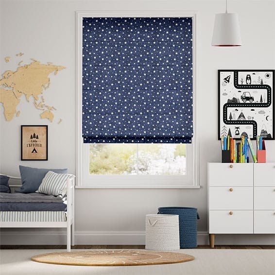 Starry Skies Blue Roman Blind