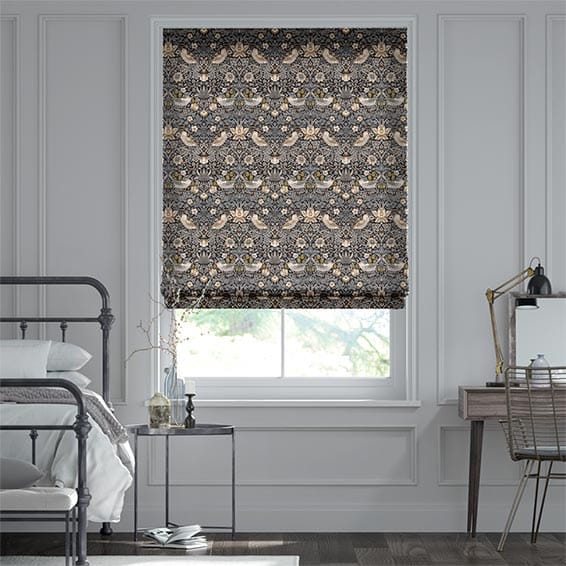 William Morris Strawberry Thief Velvet Taupe Roman Blind | Blinds Online™