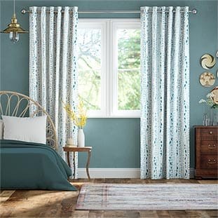 String of Hearts Teal Curtains thumbnail image