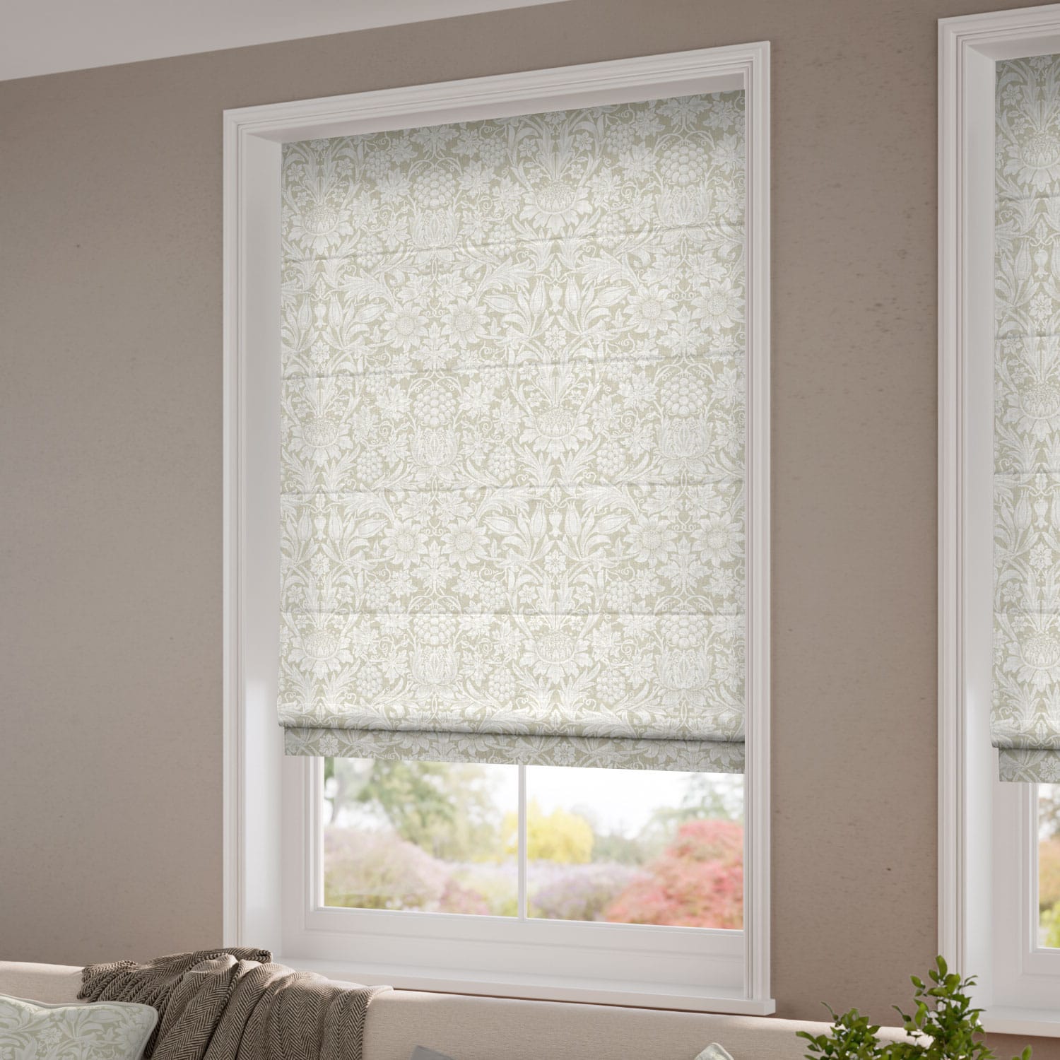 William Morris Sunflower Linen Roman Blind | Blinds Online™