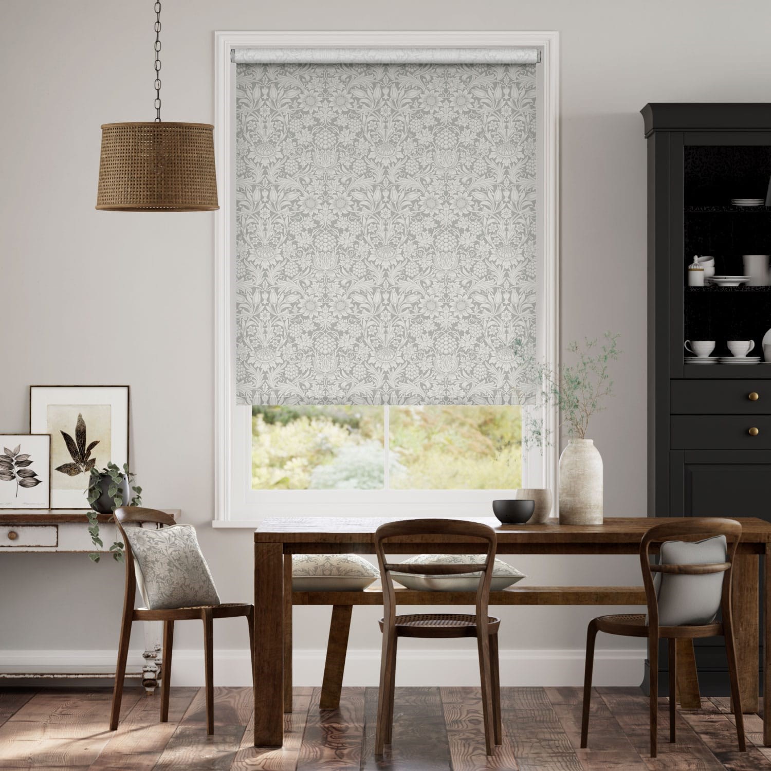 William Morris Sunflower Silver Grey Roller Blind