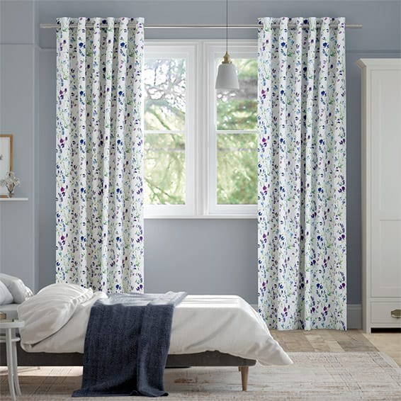 Sweet Pea Blue Curtains