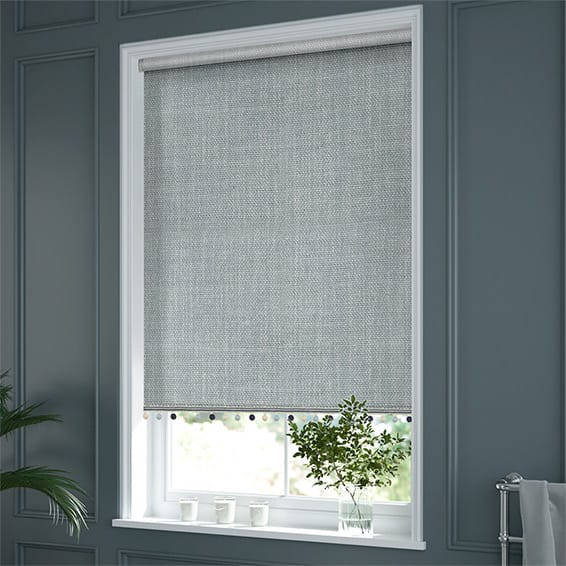 Thermal Luxe Dimout Blue Mist & Henley Roller Blind | Blinds Online™