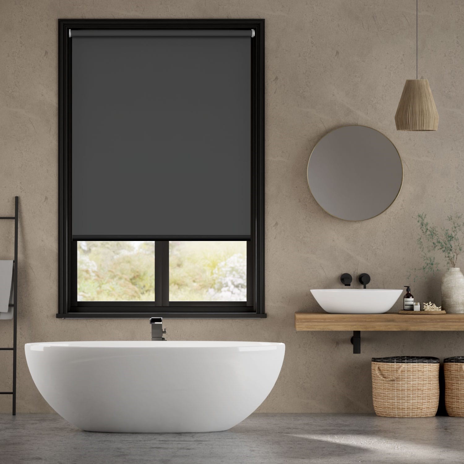 Titan Blockout Kendall Charcoal Roller Blind