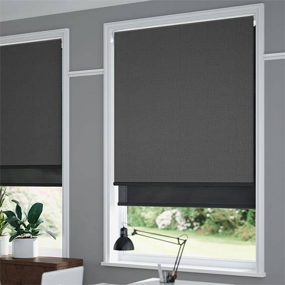 Twist2Fit Double Roller Titan Kendall Charcoal Blind | Blinds Online™