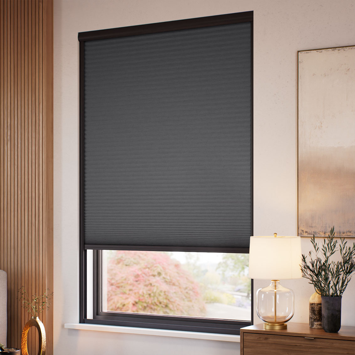 Total Blockout Thermal Tricorn Black Pleated Blind | Blinds Online™