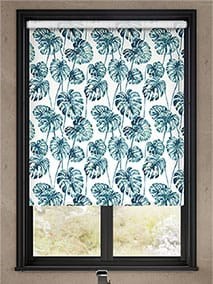 Tropical Leaves Teal Roller Blind thumbnail image