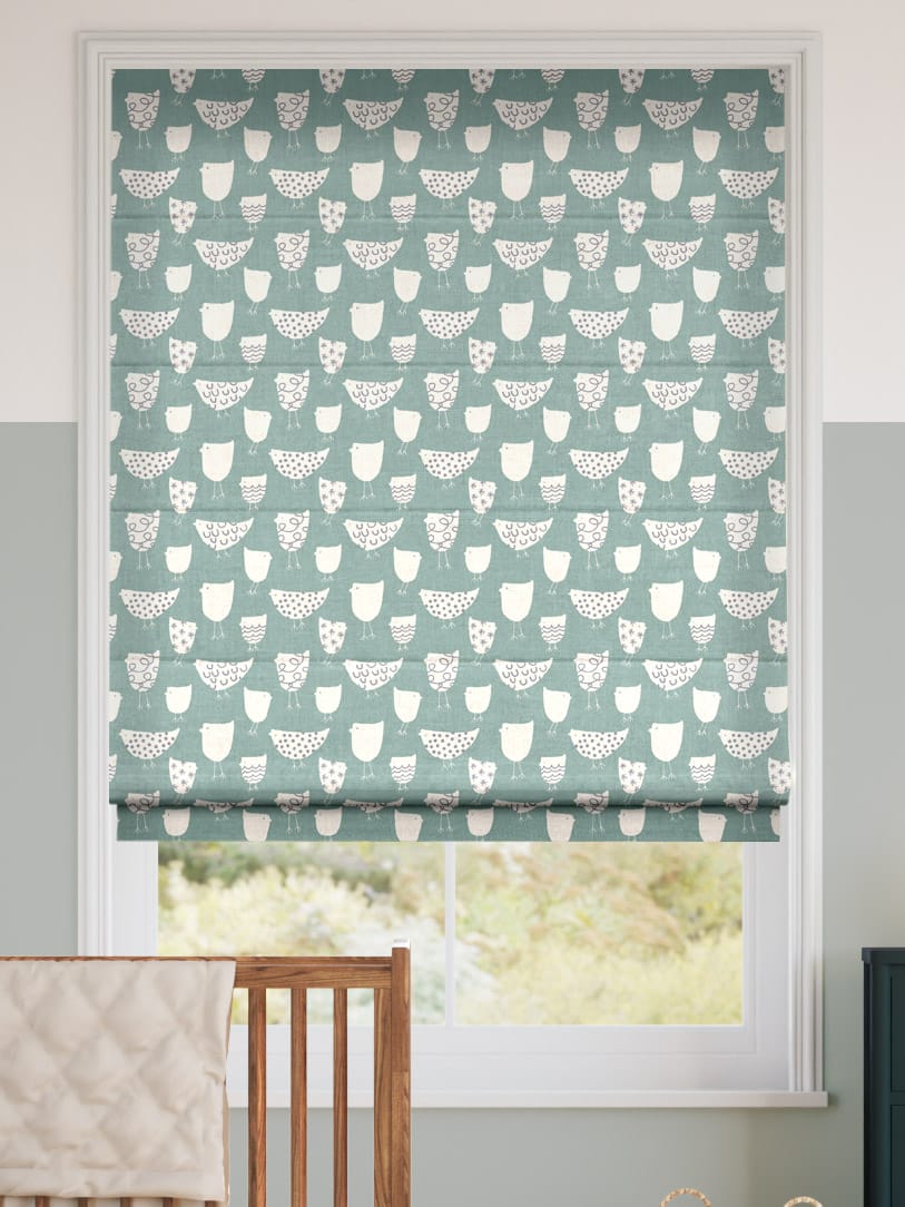 Tweet Tweet Duck Egg Roman Blind thumbnail image